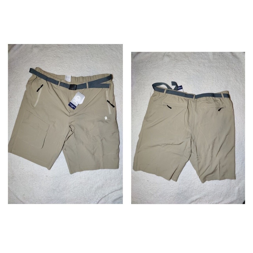 Little Donkey Andy Beige‎ Lightweight Belted Cargo Hiking Shorts XXL 40x12 NWT
